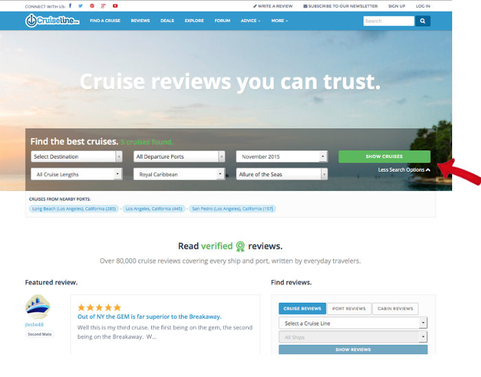 Cruiseline price alerts step 1