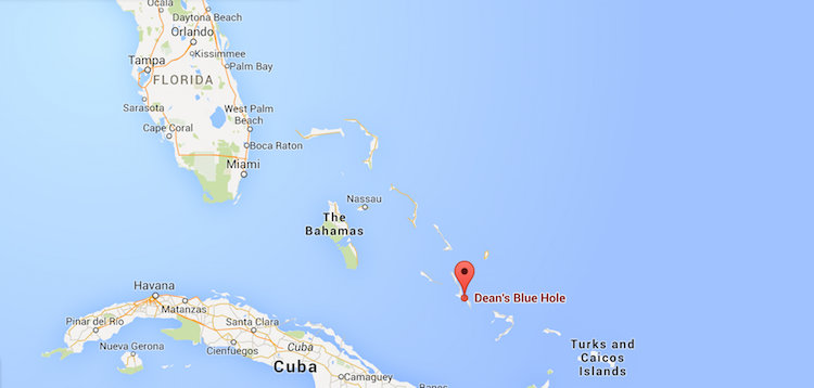 Deans Blue Hole Location