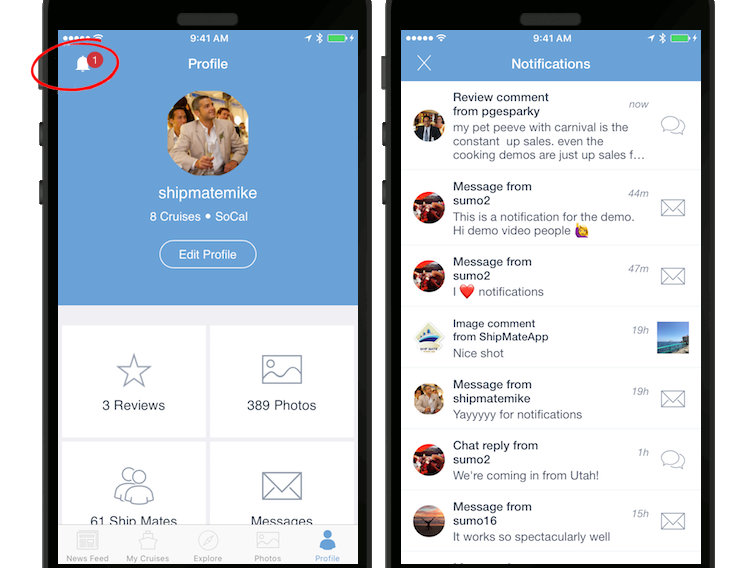 Ship Mate Notifications