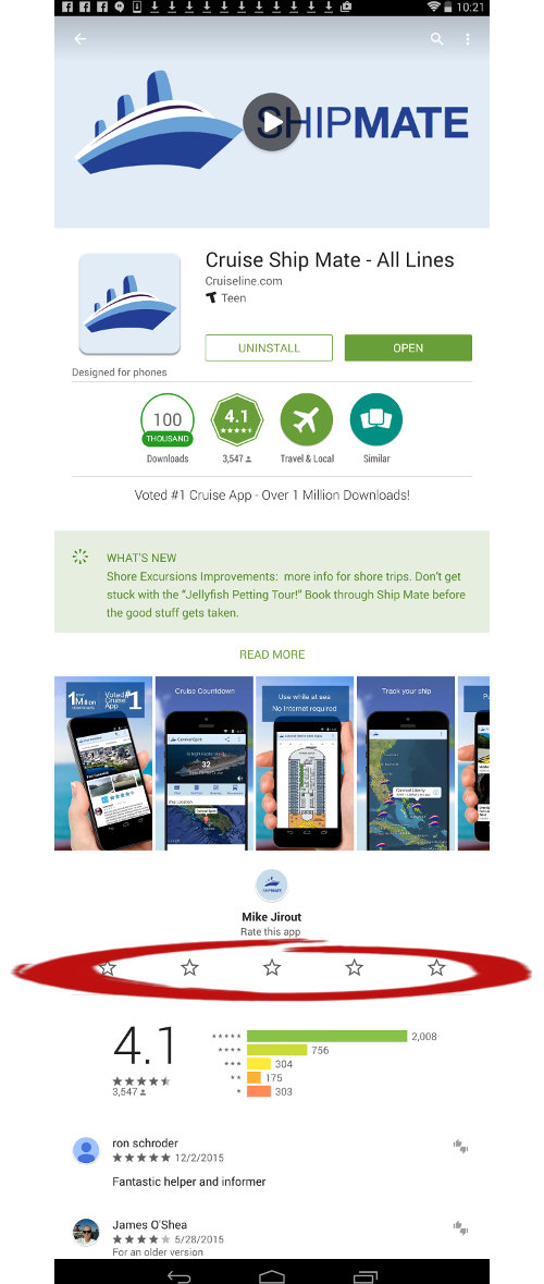 android rate ship mate cruise app mobile
