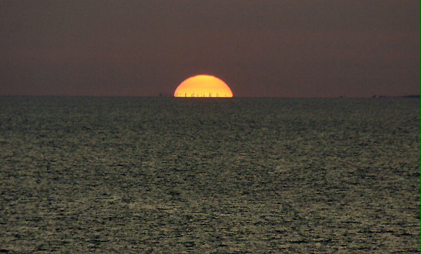 beautiful sunset from a cruise ship