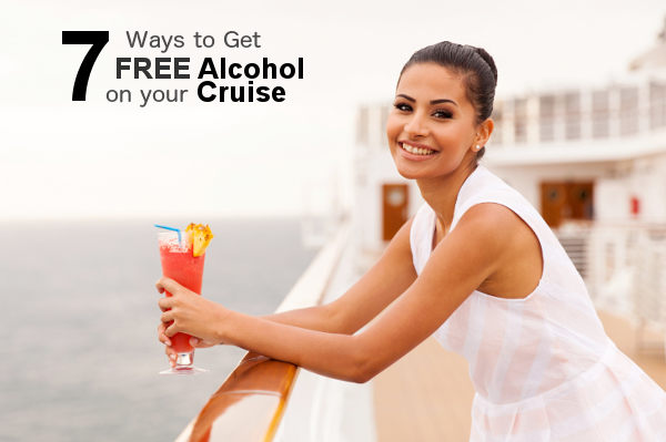 happy girl relaxing on cruise drinking cocktail
