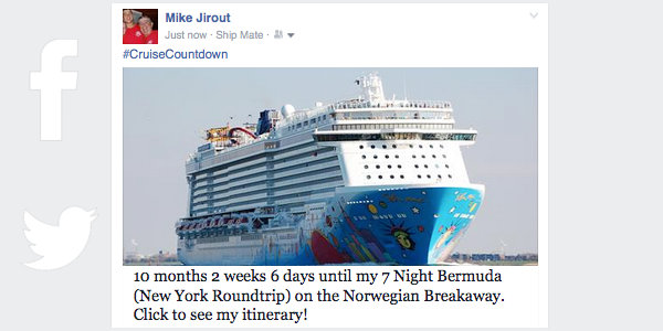 post cruise countdown on facebook