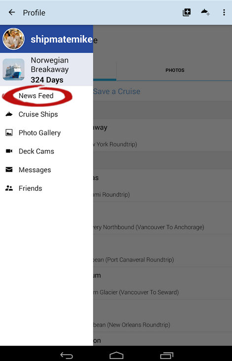 share cruise countdown on facebook android